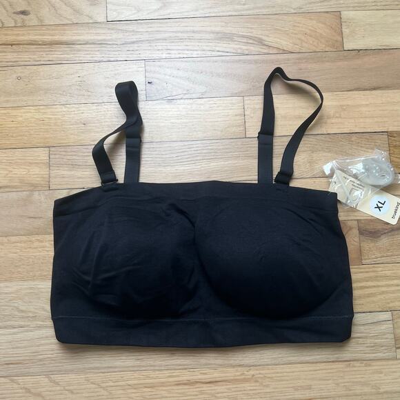 NEW Truekind Women's XL Convertible Strapless Bandeau Bra Black Adhesive - Picture 1 of 7